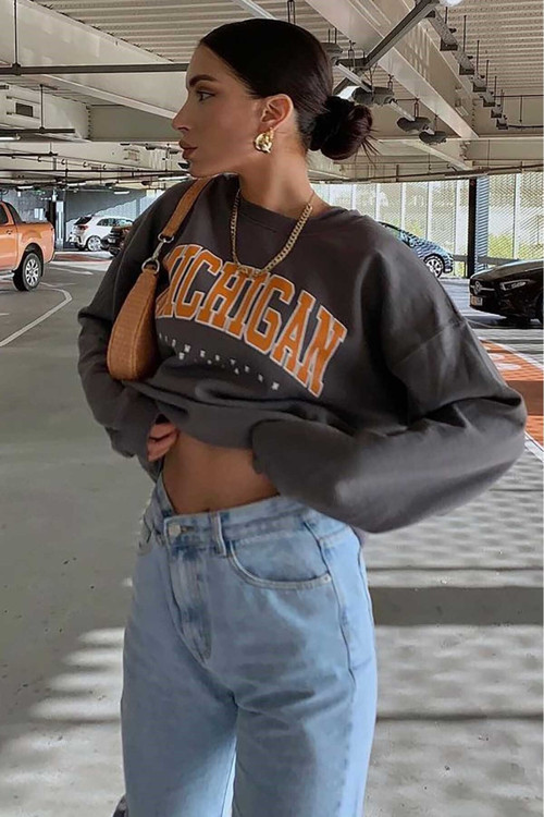 Mad Girls Antrasit Sweatshirt Mg785