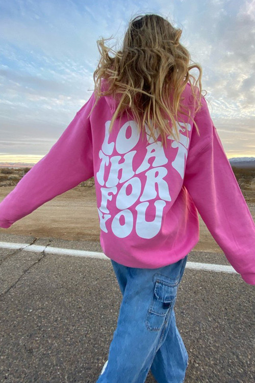 Mad Girls Pembe Sırt Baskılı Sweatshirt Mg1220
