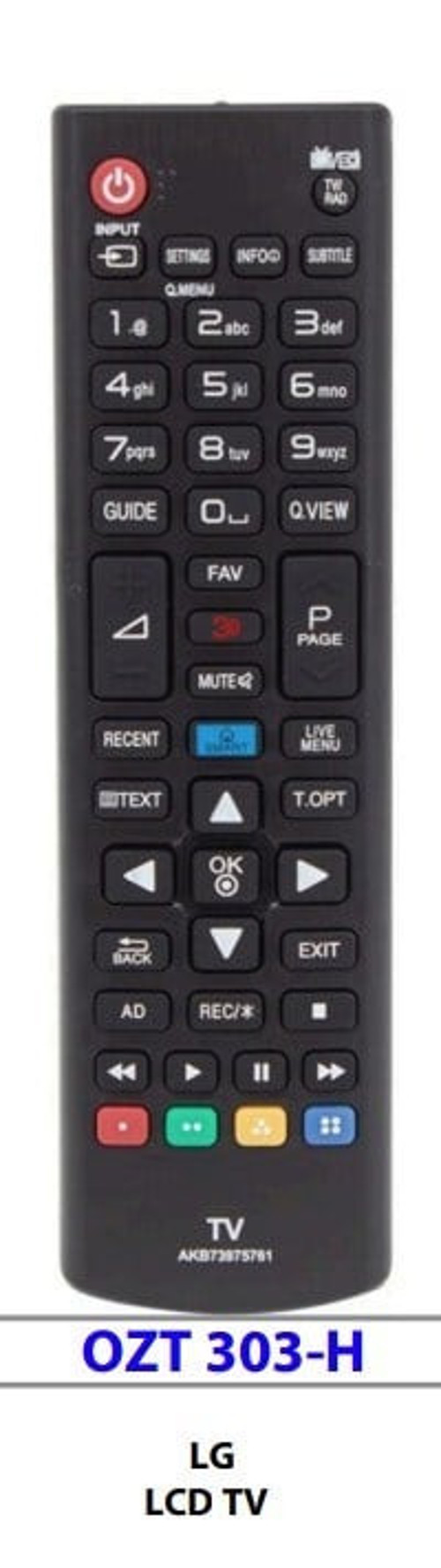 LG LCD TV KUMANDA RML-1162/303-H