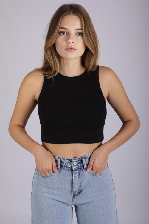 Kadın Siyah Crop Mg1113