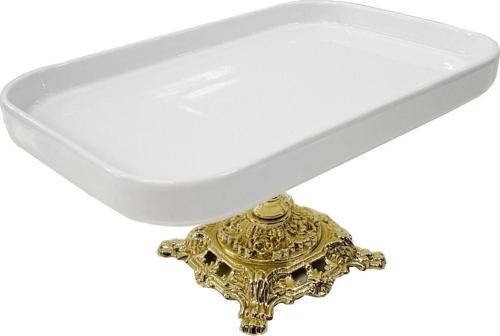 Porselen Dikdörtgen Ayaklı Sunum Tabağı 30x20 CM