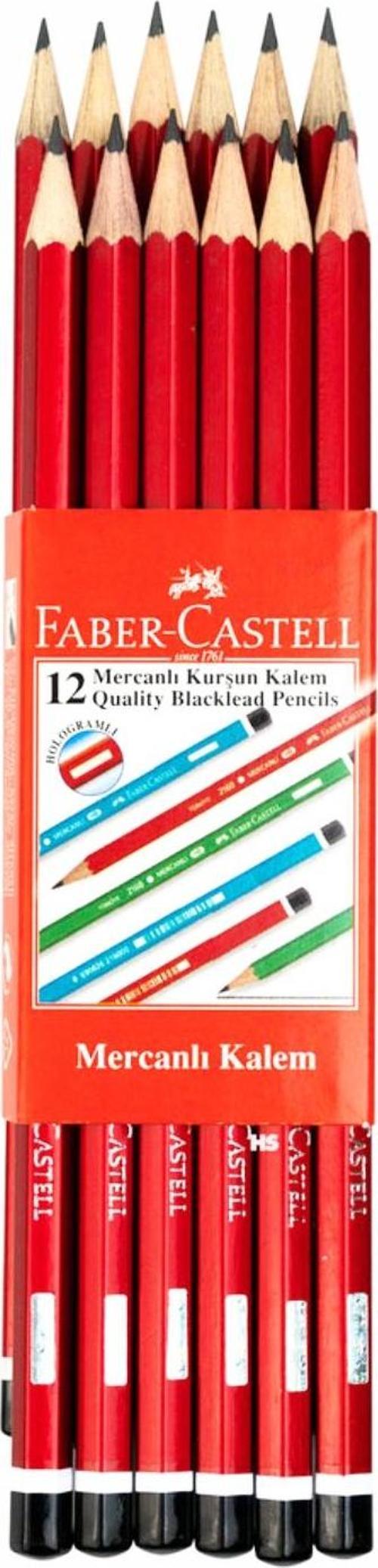 Faber-Castell Mercanlı Kurşun Kalem Kırmızı - 12 Adet