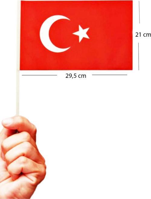 Büyük Boy Çıtalı Bayrak Türk Bayraklı Çıtalı Bayrak - 50 Adet