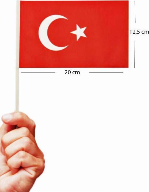 Küçük Boy Çıtalı Bayrak Türk Bayraklı Çıtalı Bayrak - 20 Adet