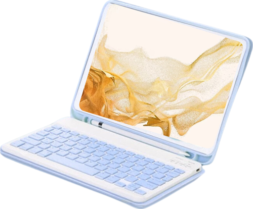 Qpen Samsung Galaxy X800 Tab S8 Plus Uyumlu 12.4 inç Klavyeli Tablet Kılıf