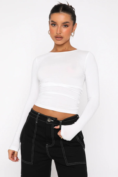 Beyaz Basic Slim Kadın Body Mg1994