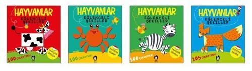 Hayvanlar Eğlenceli Şekiller Seti-4 Kitap Takım