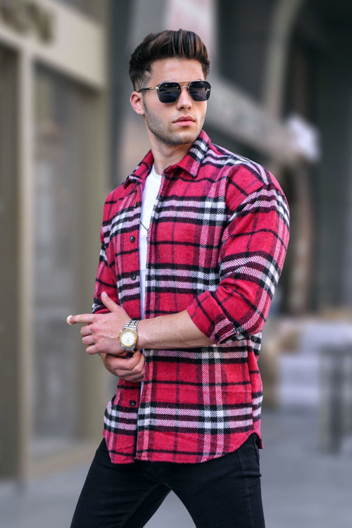 Kırmızı Regular Fit Oduncu Gömlek 5553