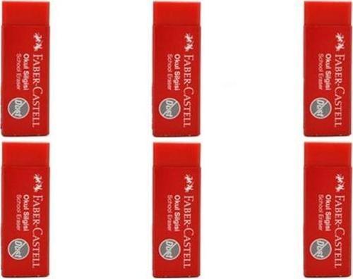 Faber-Castell Küçük Kırmızı Okul Silgisi 6 lı