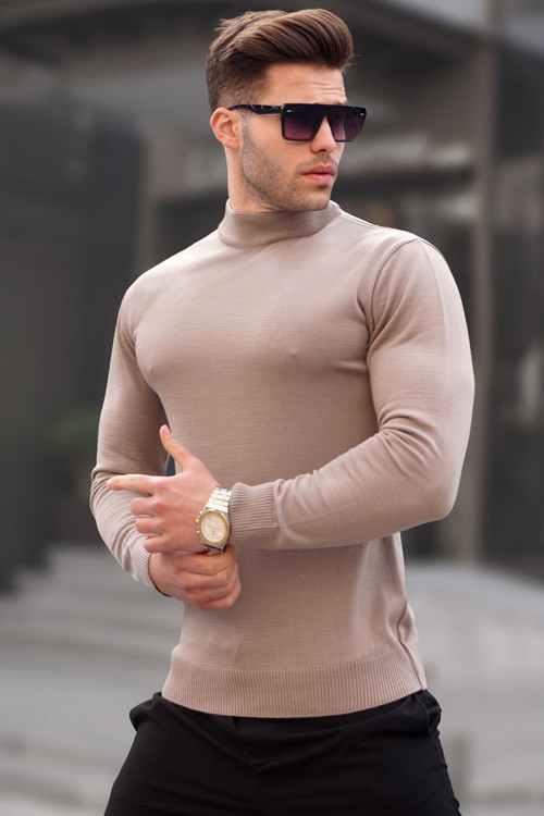 Vizon Slim Fit Yarım Balıkçı Yaka Erkek Triko Kazak 6343