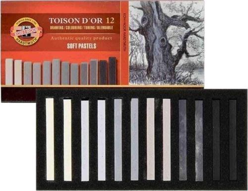 Koh-i Noor Toison D'or Soft Pastel Boya Gri Tonları 12'li N:8592g