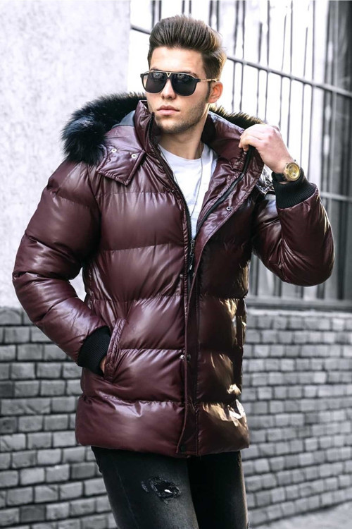 Bordo Erkek Şişme Mont 9052