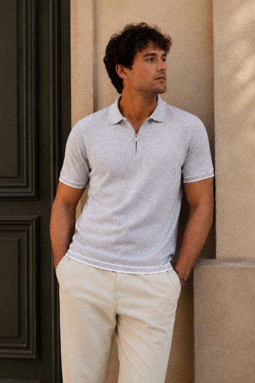 Erkek Gri Polo Yaka Tişört 5090