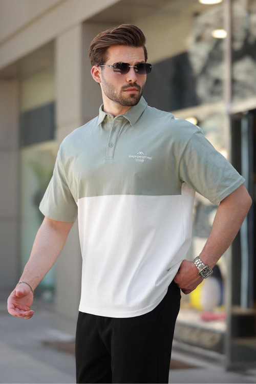 Ekru Polo Yaka Erkek Tişört E7116
