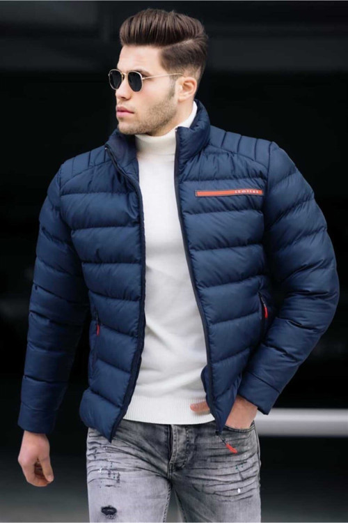 Erkek Lacivert Şişme Mont 5063
