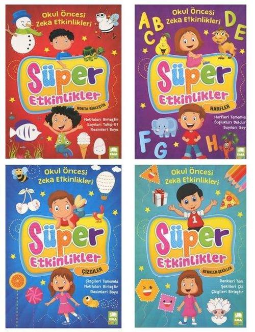 Okul Öncesi Zeka Etkinleri Süper Etkinler Seti-4 Kitap Takım