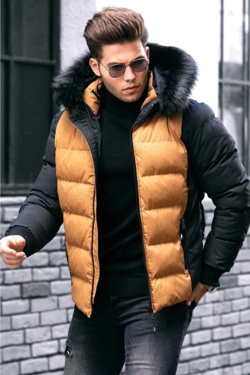 Erkek Taba Şişme Mont 9451