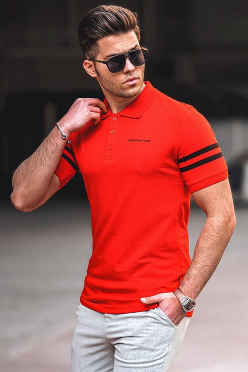Kırmızı Polo Yaka Erkek Tişört 4984
