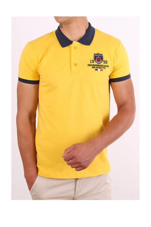 Polo Yaka Sarı Tişört / T-Shirt-1422