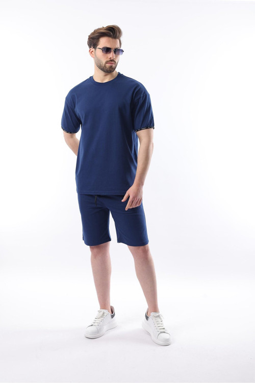 Lacivert Basic Erkek Şort T-Shirt Takımı E7307