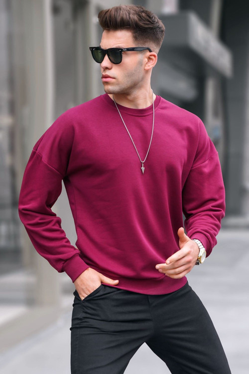Bordo Erkek Sweatshirt 4782