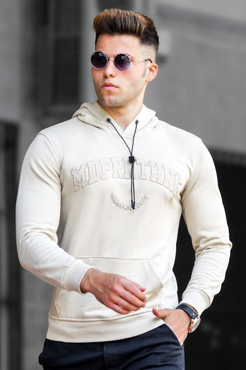 Bej Kapüşonlu Sweatshirt 5289