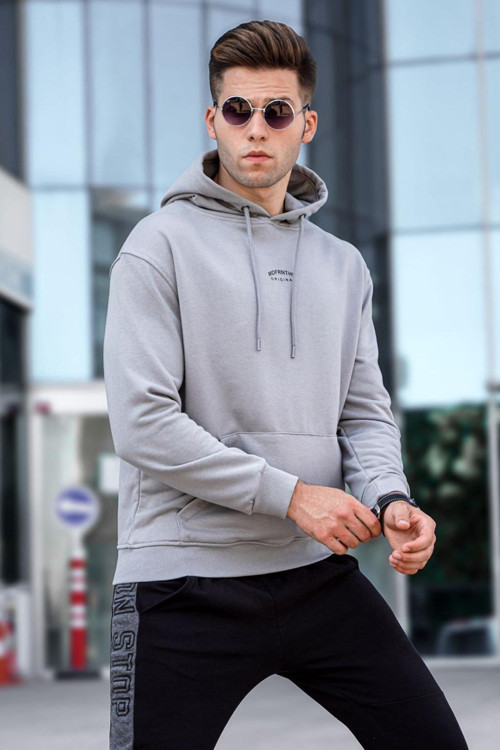 Boyalı Gri Erkek Sweatshirt 5314