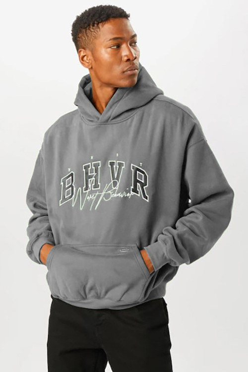 Boyalı Gri Oversize Erkek Sweatshirt 5344
