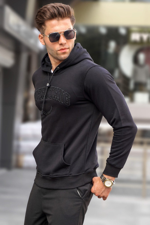 Siyah Kapüşonlu Sweatshirt 5289