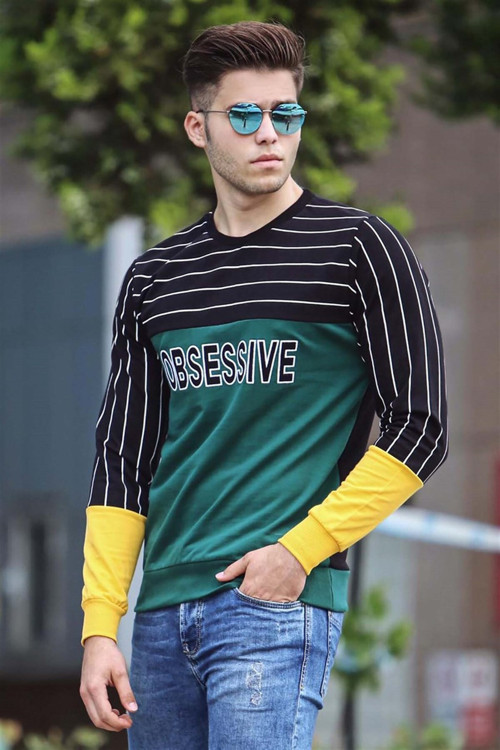 Baskılı Yeşil Sweatshirt 4184