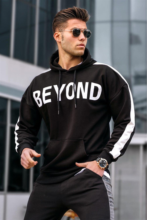 Siyah Kapüşonlu Sweatshirt 5327