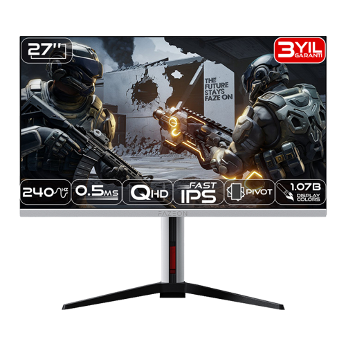 X27F241QP 27 inc 240Hz 0.5ms HDMI DP RGB FeeSync G-Sync HDR400 Pivot QHD Fast IPS Beyaz Gami