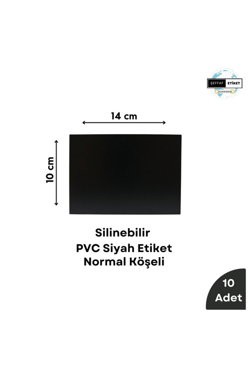 10 Adet Silinebilir Karatahta Siyah Etiket İsimlik 14x10 cm Siyah Pano Fiyatlık Ürün Etiketi