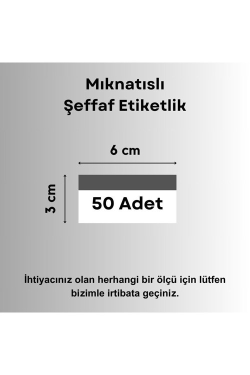 50 Ad Pvc Magnet Etiketlik Mıknatıslı 6x3 Cm Raf Etiket Cebi Şeffaf Ürün Etiketliği İsimlik