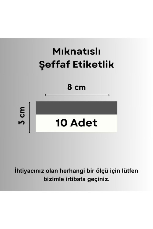 10 Ad Pvc Magnet Etiketlik Mıknatıslı 8x3 Cm Raf Etiket Cebi Şeffaf Ürün Etiketliği İsimlik