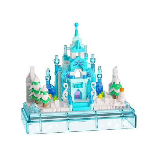 Castle Boutique Buz Kalesi Yapım Blokları (381 Parça) | Fanuslu Dekoratif Maket Seti