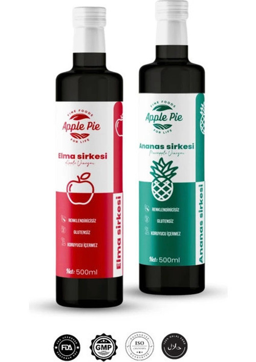 Elma Sirkesi 500 ml, Ananas Sirkesi 500 ml 2 Li