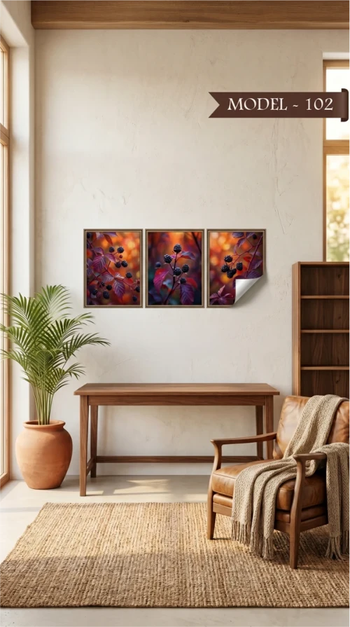 Statik Tutunma Özellikli Tablo - Poster Çiçek (Model- 102)