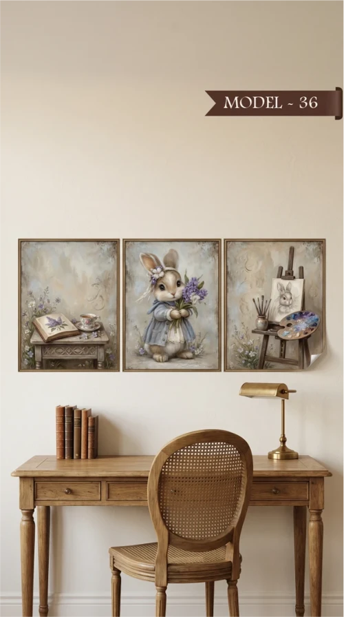 Statik Tutunma Özellikli Tablo - Poster Çocuk Odası (Model- 36)