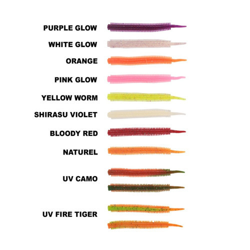 RYUJI JELLY WORM TPR 7.5CM, 20AD YAPAY SUNİ YEM UV Fire Tiger