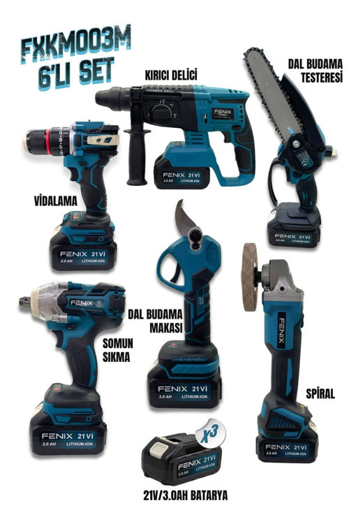 FENIX 21V 3.0Ah FXKM003M 6'lı Set