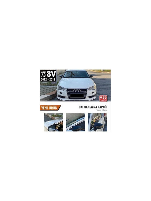 audi a3 8v parlak siyah boyalı yarasa ayna kapağı