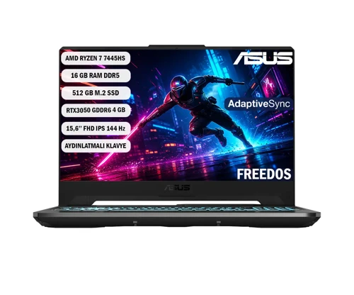 TUF Gaming A15 AMD Ryzen 7 7445HS 16GB 512GB SSD RTX3050 15.6" FHD Freedos FA506NCG-HN286