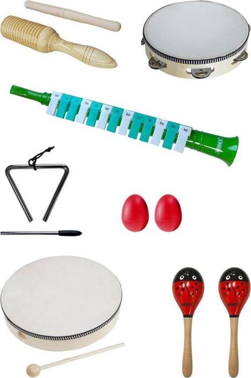 Örf Aletleri Seti Under Paket-2 Marakas Melodika Zilli Tef Çelik Üçgen Vurmalı Çalgı (7 Parça)
