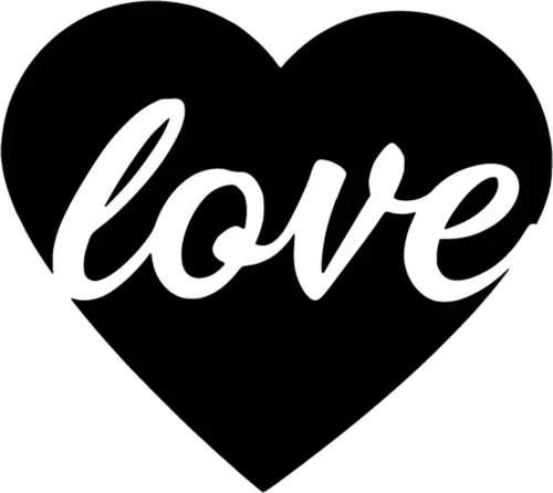 Kalp İçinde Love Sticker Duvar Dekor Sticker 40 x 36 cm