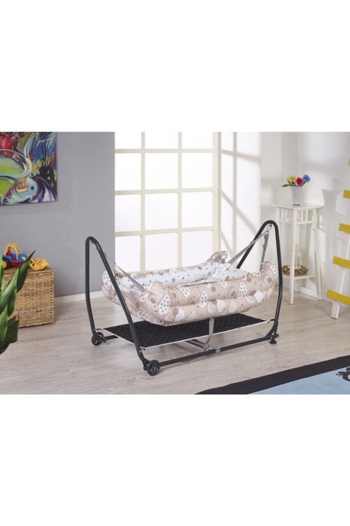 Lüks Kolay Kurumlu Pratik Sallanır Bebek Hamak Beşik Kahverengi