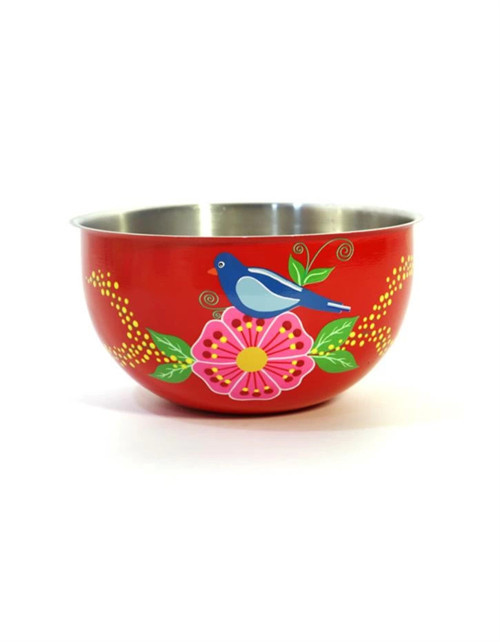 Kase Kırmızı Kuşlu (24 Cm)