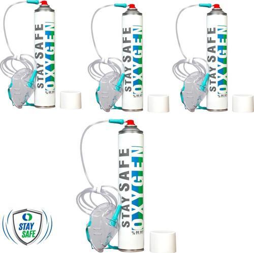 Taşınabilir Medikal Oksijen Maskeli 4'lü Paket
