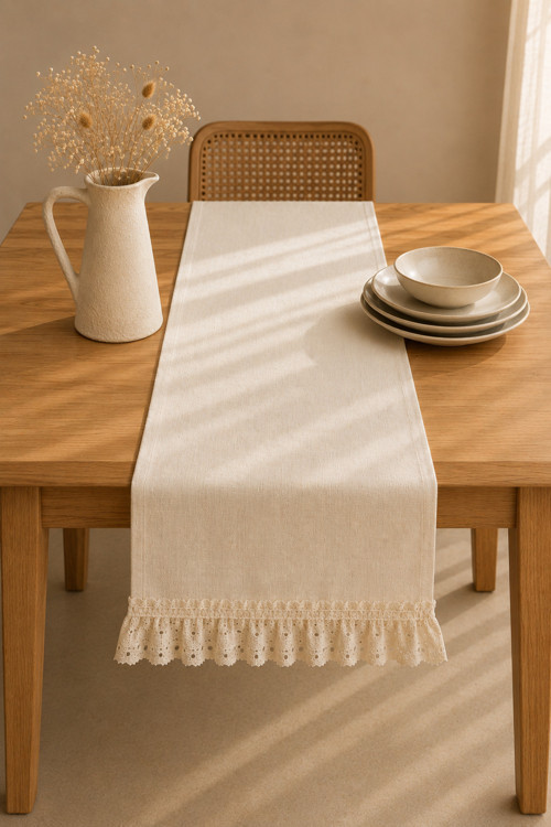 Heritage %100 Pamuk Runner Ekru 50x150 cm