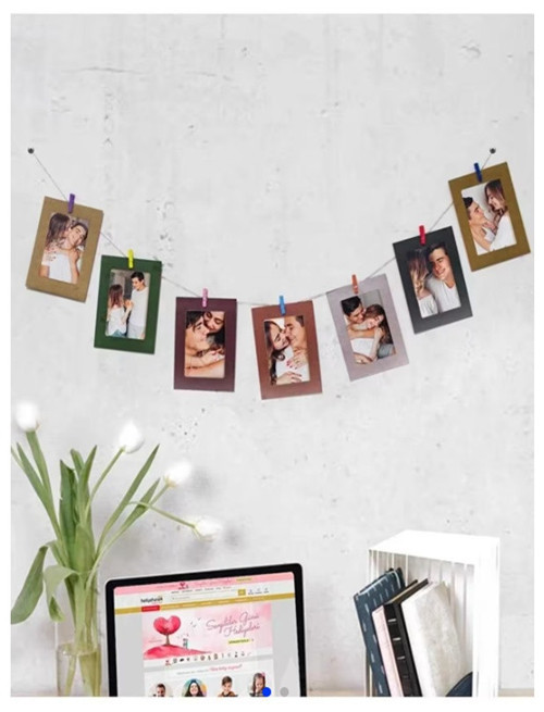 Fotoğraf Çerçevesi Karton İpli Mandallı Set